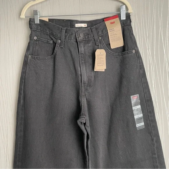 Levi’s Women’s High Rise Cinch Baggy Jeans - Black Wash Size 28 X 31 NWT - Picture 8 of 16